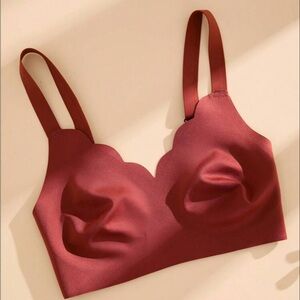 BURNT ORANGE SCALLOPED WIRELESS BRA